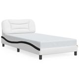 VidaXL Bedframe Kunstleer Zwart en Wit 100x200 cm
