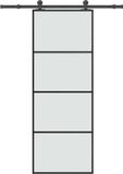 vidaXL Schuifdeur met beslag 76x205 cm ESG-glas en aluminium