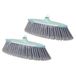 Vigar 2-Pack Bezemborstel Navullingen, 34x7x13,5 cm, Universele Bezem Vervangingskop voor Bezemsteel, Bezemsteelstok voor Huis en Keuken, Turquoise, Grijs