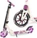 Movino City Light - Step - Beige-Roze - voor Jongens en Meisjes - Draagkracht tot 100 kg - Kinderstepjes - Lagers ABEC-7 - Led-wielen - Verstelbaar stuur - Opvouwbaar