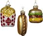 Decoris Kersthangers snacks - 3x stuks - goud - glas