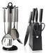 SolidKeus - Set de 12 couteaux de cuisine avec support et aiguiseur