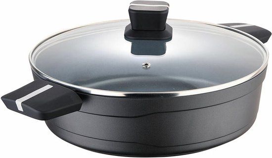 San Ignacio Bistro SG6427 - Pot met Glazen Deksel - Ø 28 cm - Zwart