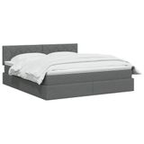 vidaXL Opbergbed met matras Donkergrijs 140 x 200 cm fluweel