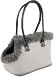 Flamingo Hondentas Esmee – Stijlvolle Honden Draagtas – Grijs – 52 cm – Tot 5 kg