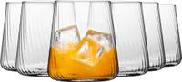 KROSNO GLASS KROSNO | Drinkglazen | Set van 6 - 430 ml | Avant-Garde LUMI Collectie | Loodvrij Glas voor Water, Sap, Frisdrank en Cocktails | Vaatwasserbestendig