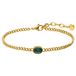 Lucardi - Dames Stainless steel armband met geboortesteen zirkonia voor dames - Armband - Staal - Goudkleurig - 20 cm