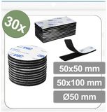 Quadrios 25CA668 Klittenband punten Om vast te plakken Haak- en lusdeel (Ø x l) 50 mm x 50 mm Zwart 30 stuk(s)