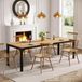 StarTech Eettafel 200 cm - Rechthoekige eettafel - Afmetingen 200 x 70 cm - Slank design - Industrieel-rustieke stijl - Geschikt voor 6-8 personen - Houten tafelblad - Natuurlijk