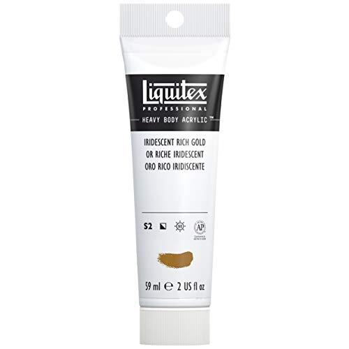 Liquitex 1045235 Professional Heavy Body acrylverf in kunstenaarskwaliteit met uitstekende lichtechtheid en boterachtige consistentie, - 59ml Tube, Iridescent Rich goud