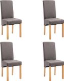 vidaXL Eetkamerstoelen 4 stuks stof taupe