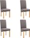 vidaXL Eetkamerstoelen 4 stuks stof taupe
