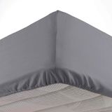 Douceur d'Intérieur Hoeslaken voor tweepersoonsbed, 140 x 190 cm, microvezel, effen, Oscar antraciet