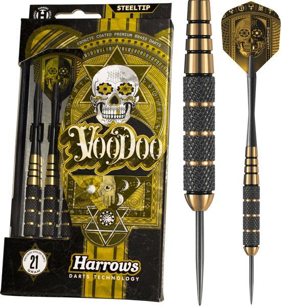 Harrows Voodoo 21 gram Steeltip Dartpijlen - Zwart