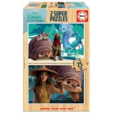 Disney Puzzles en bois de 2 x 25 pièces Raya & Last Dragon