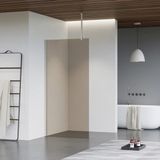 FortiFura Galeria inloopdouche - 100x200cm - rookglas - plafondarm - PVD - geborsteld RVS