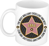 Bellatio Decorations Naam mok Anna - wit - Most Brilliant - keramiek - 300 ml - collega beker - cadeau