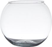 Hakbijl Glass theelichtjes houder - glas - D7 x H9 cm - waxinelichtjes houder / mini vaas