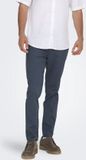 ONLY&SONS - ONSMARK PETE SLIM DOBBY 0058 PANT NOOS - Heren - Broeken - Slim Fit - Katoen - Polyester - Elastaan - Bering Sea - Maat 34/30