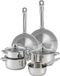 Set de cuisine - Set de casseroles - Cuisine saine - Fond capsule à induction - 7 pièces - Chrome