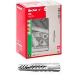 Fischer 25 pluggen UX, 12 x 70 mm, voor muur, geperforeerde baksteen, gipsplaat, 71545