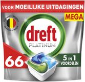 Dreft Platinum All In One Vaatwastabletten - Original - 66 Capsules