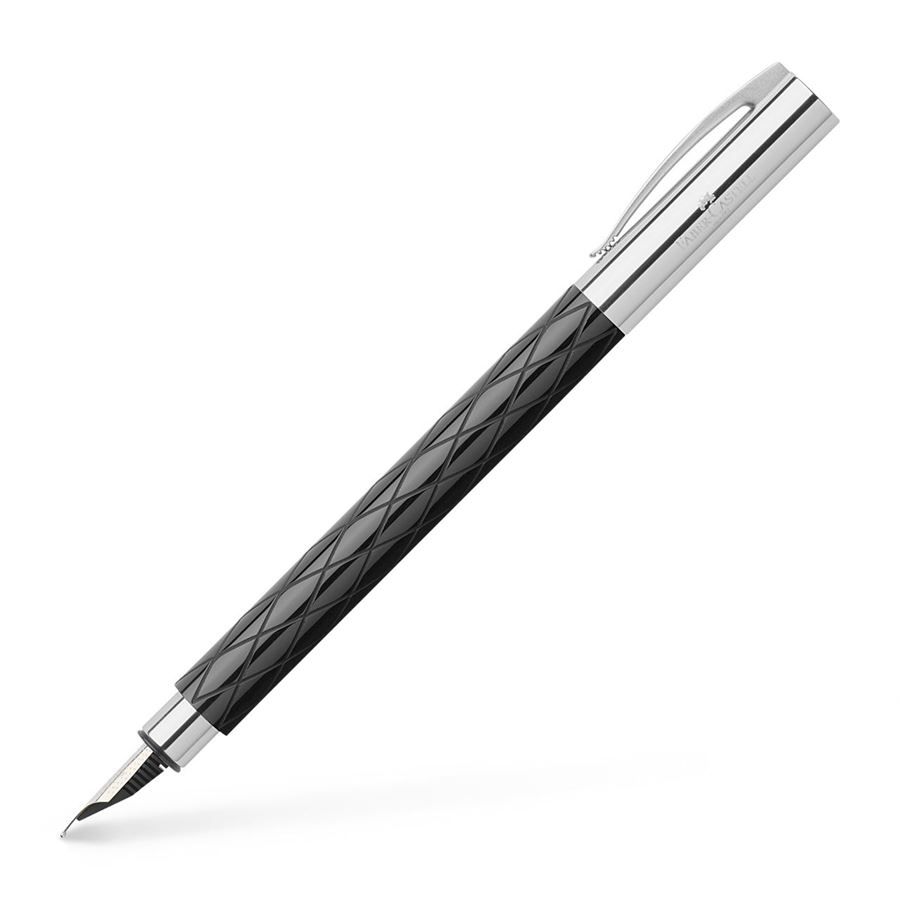 Faber-Castell Ambition Rhombus Vulpen - Zwart/Chroom