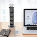SURIGHT Stekkerdoos - Uittrekbaar stopcontact met USB-tafelstekkerdoos - 4-voudige stekkerdoos van aluminium met schakelaar