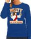 Bellatio Decorations Foute kersttrui - Jesus Party like it is my birthday - blauw - voor dames - kerstkleding L