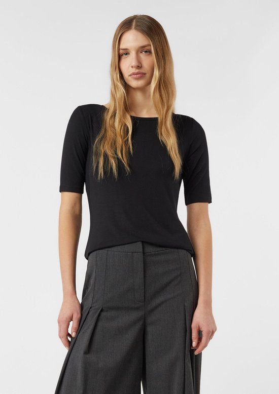comma T-shirt zwart