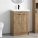 Maison Exclusive Ensemble de meubles de salle de bain "Exclusive" en chêne artisanal, dimensions : 78,5 x 37,5 x 81 cm