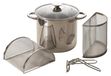 Casserole en acier inoxydable pour pâtes avec panier vapeur, 5 litres, avec 2 couvercles