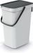 Keden GFT aanrecht afvalbak - creme wit - 12L - afsluitbaar - 20 x 26 x 37 cm