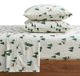 Ensemble de literie en flanelle, 4 pièces, pour lit simple, avec un motif de renne