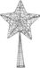Cosy & Trendy Kerstboompiek - glitter - ster - zilver - 28 cm