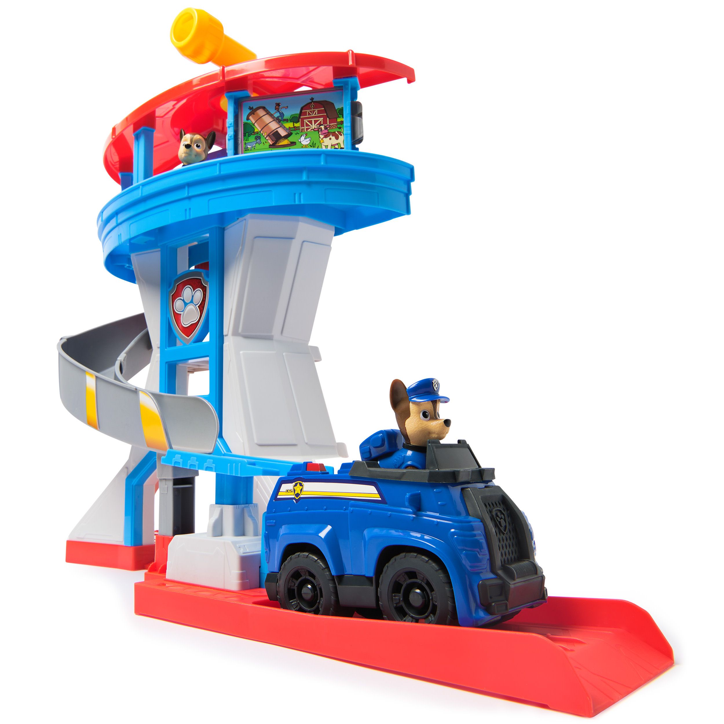 PAW Patrol - Speelfigurenset - Uitkijktoren - Met 2 Chase-actiefiguren en Politieauto