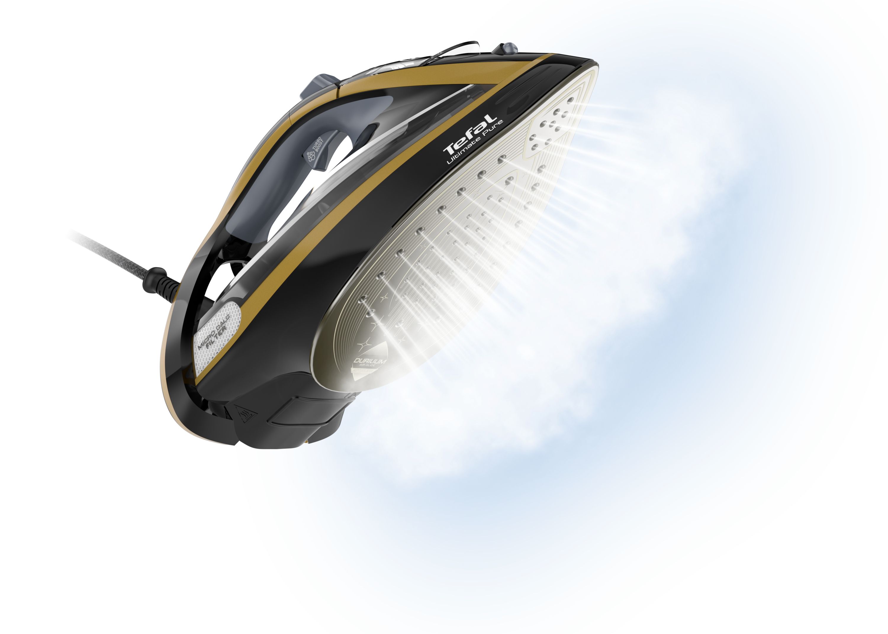 Tefal Ultimate Pure FV9847E0 - Steam Iron - 3200W - Black/Gold
