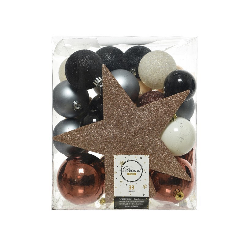 Decoris Kerstballen Set 33 Delig Incl. Piek Kunststof (G)