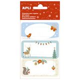 APLI Kids 19020 kerstetiketten voor het versieren van geschenken, eekhoorns, 3 vellen, 9 stuks