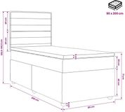 vidaXL Boxspringbed met matras met hoofdeinde Taupe 80 x 200 cm Stof