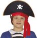 Fiestas Guirca Guirca Piraten kapitein hoed voor kinderen - carnaval/verkleed accessoires - zwart - met ornamenten