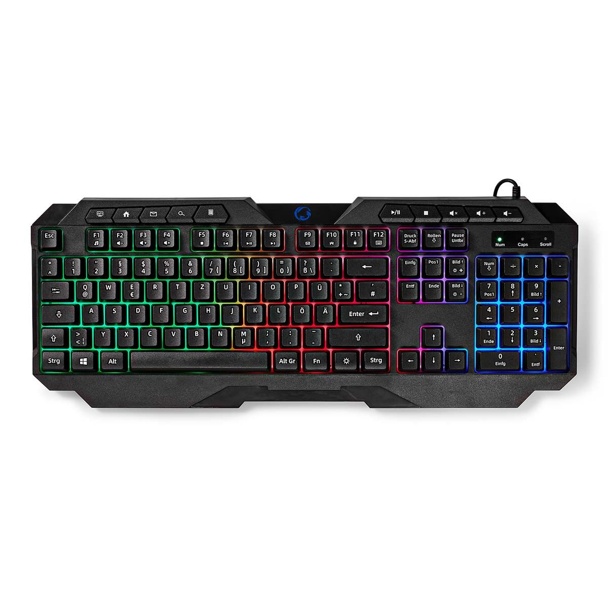 Nedis GKBD110BKDE - Gaming Toetsenbord - USB - QWERTZ - Duits - Zwart - Mechanisch - LED Backlight