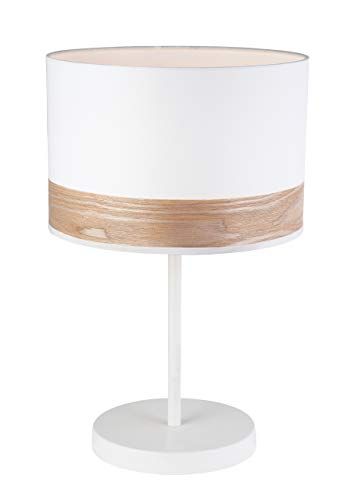 LUSSIOL Lucie - Decoratieve lamp - Metaal - 40 W - Wit/Natuur - ø30 x H49 cm
