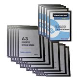 TUKA-i-AKUT [40x] A3 Infoframe Magneetlijst met Zelfklevende Achterkant, Gemakkelijk Uitwisselbaare Magnetische Wissellijst voor Wanden en Deuren, Informatielijst Set van 40 Zwart Kleur, TKD8400-A3-40x