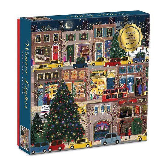 Galison Winter Lights Foil Puzzle 500 Piece Puzzle
