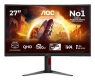 AOC G4 CQ27G4Z2P moniteur d'ordinateur 68,6 cm (27") 2560 x 1440 Pixels Quad HD LCD Noir, Rouge