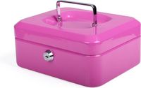 PAVO - Metalen geldkist - Roze - 20x16x9 cm