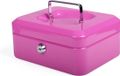 PAVO - Metalen geldkist - Roze - 20x16x9 cm