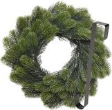 Couronne de Noël 50 cm - vert - avec cintre/crochet de suspension noir - décoration de Noël