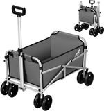Chariot de transport pliable - Pneus gonflables - Capacité de charge 100 kg - Gris foncé